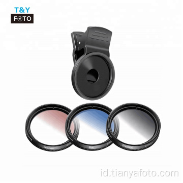 37MM Cell Phone Lens setelan Filter warna bertahap